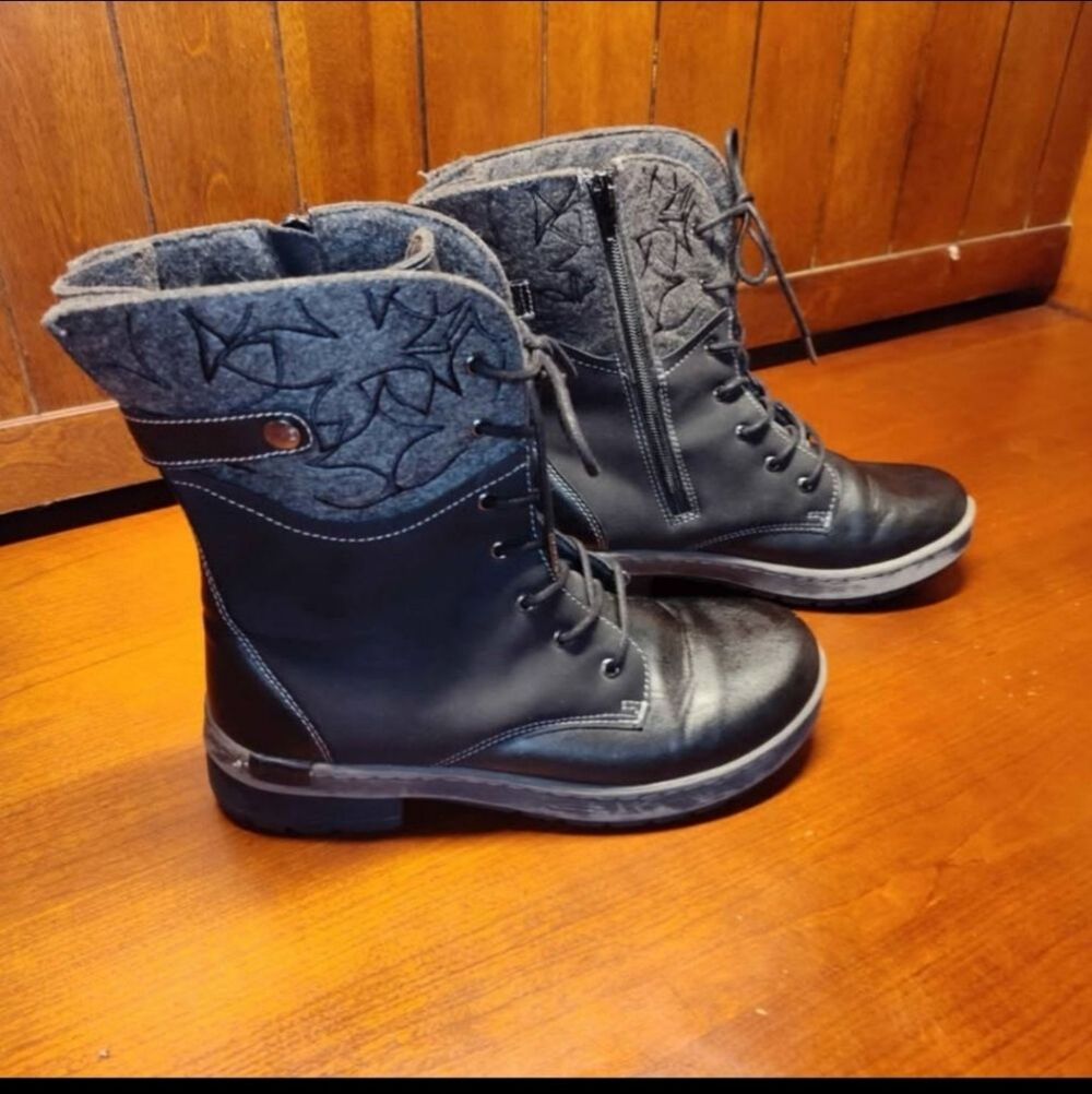 JBU Jambu Hemlock Encore Vegan Combat Black & Grey Boot Womens 8M